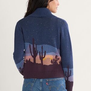 Pendleton WOMEN'S WESTERN SCENIC COTTON CARDIGAN NWT large blue cowl button up